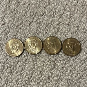 Set of Four Gold-Tone Presidential Coins